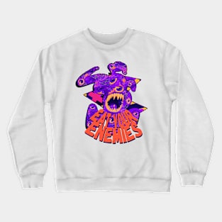 Eat Your Enemies - Purple Monster with Sharp Teeth Crewneck Sweatshirt